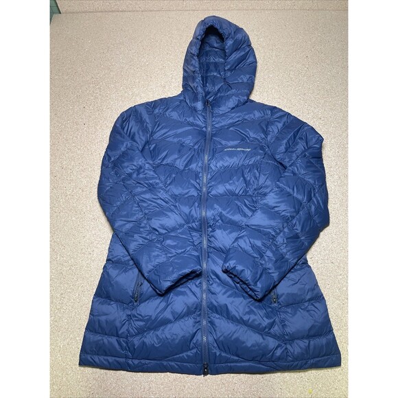 Eddie Bauer Jackets & Blazers - Eddie Bauer Jacket Women's Down Puffer Jacket Size M EB650 Blue Hooded Zip B2